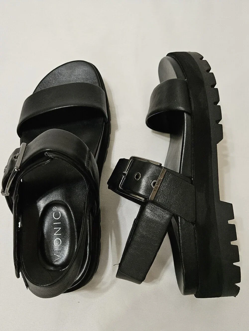 Vionic Torrance Platform Women's Strap Sandals Black Size 7